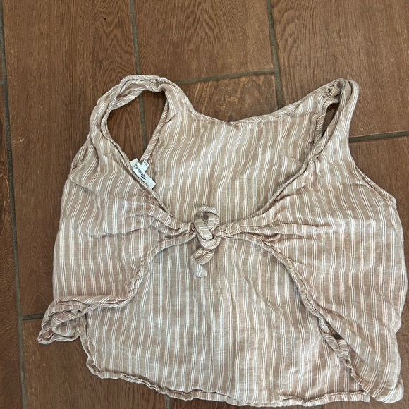 Madewell size 0 linen open tie back tank - Picture 2 of 2